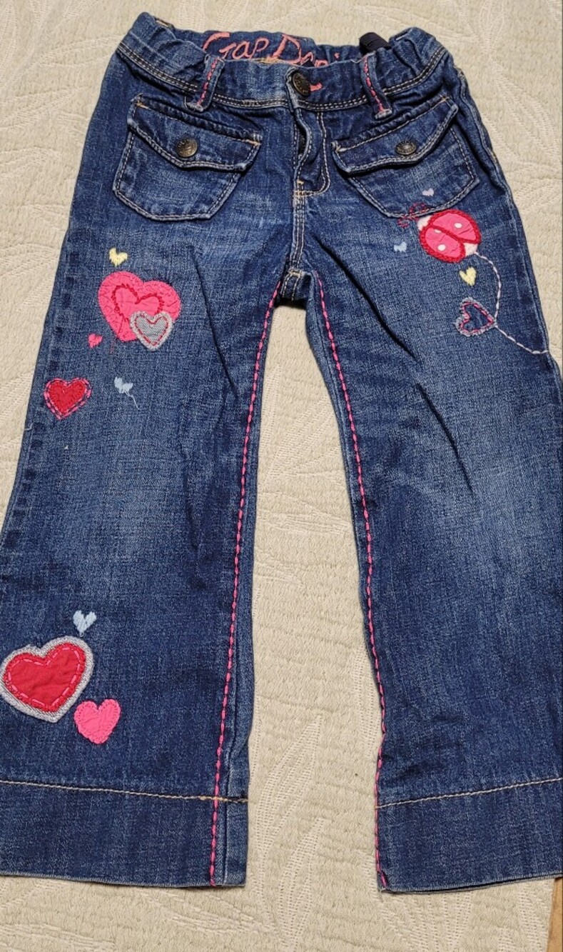 💜2 for $10💜 Bundle and save Jeans with Pink Heart Embroidery